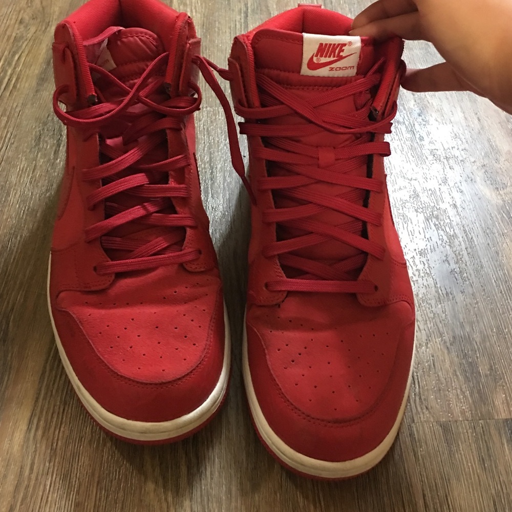 High top red nikes