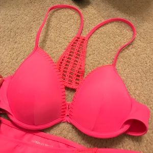 hot pink bathing suit! worn once!