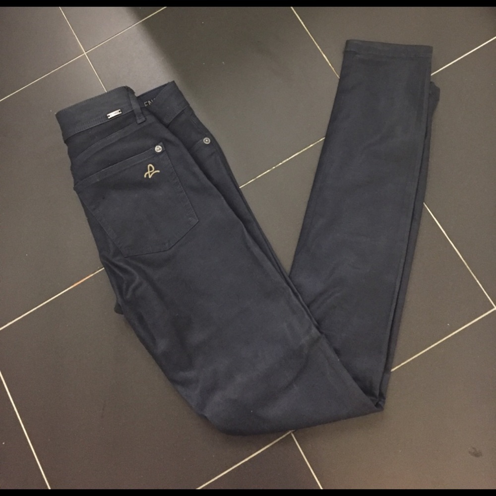 DL 1961 waxed denim sculpting jeans