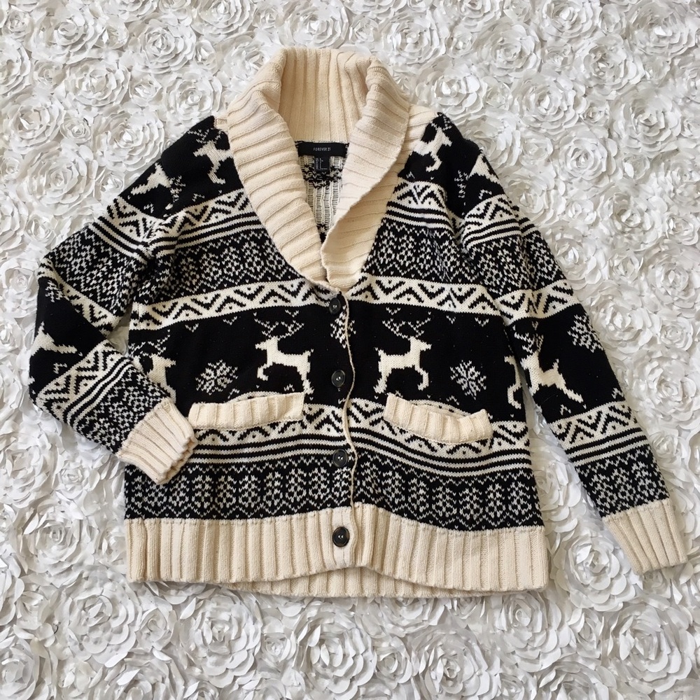 ✨SALE Winter Fair Isle Xmas Sweater Cardigan Deer