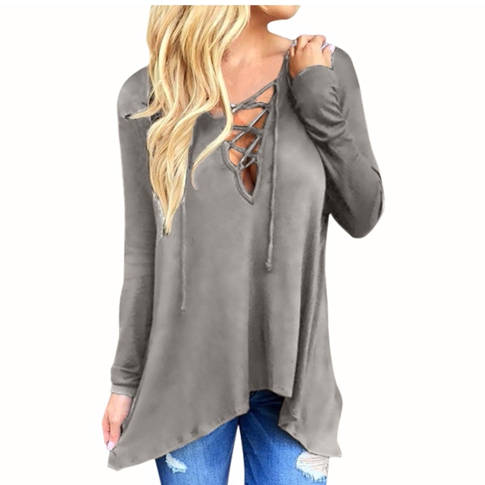 CLOSE OUT!  Gray Cotton Lace Up Hoodie