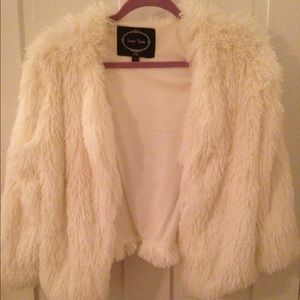 White fuzzy jacket