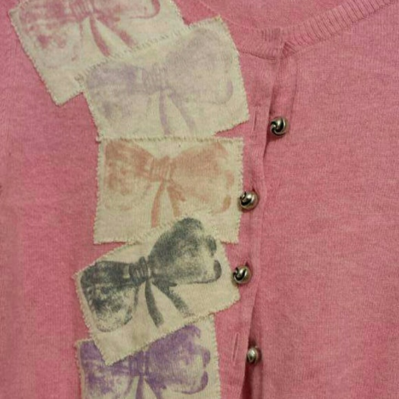 Tickled Pink Bow Applique Cardigan by Field Flower - Picture 4 of 4