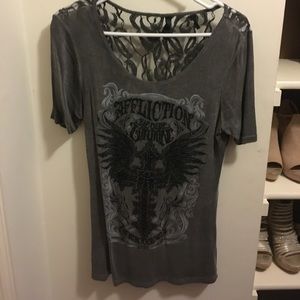NWOT Affliction black lace top! Size M