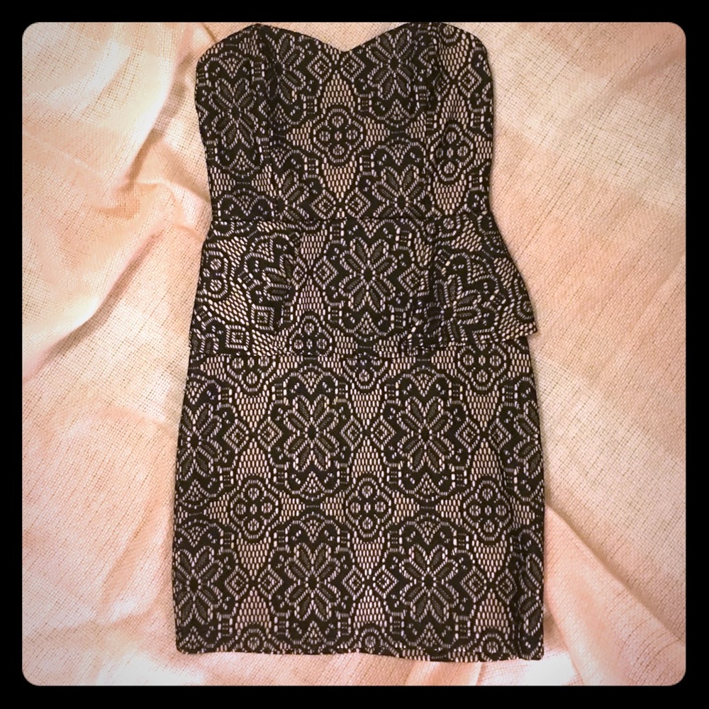 Black strapless dress