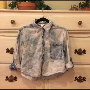 Cute Crop Jean Cotton Blouse