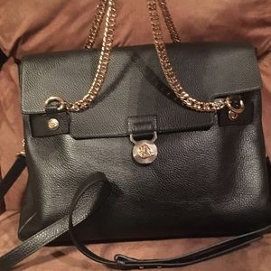 Black Leather Versace Purse