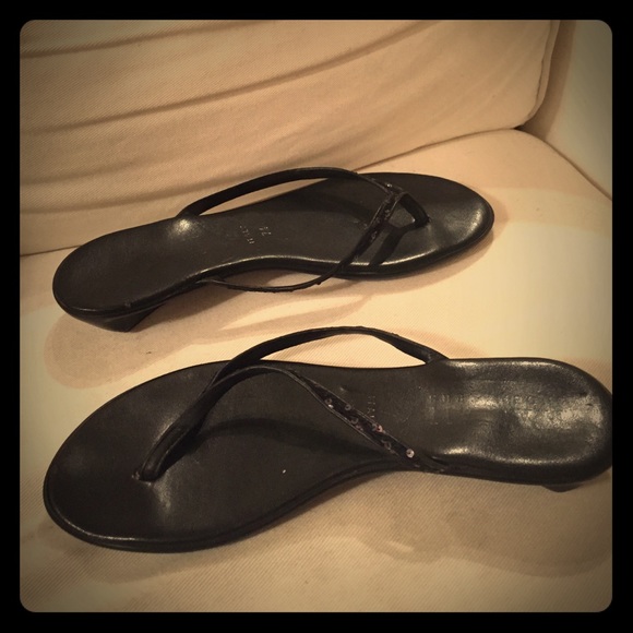 italian shoemakers black thong sandals