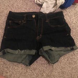 High waisted denim shorts