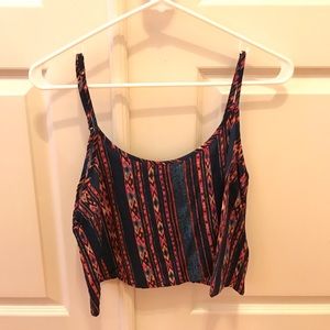 Tribal Print Small Crop Top