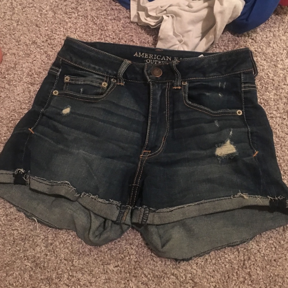 High waisted denim shorts