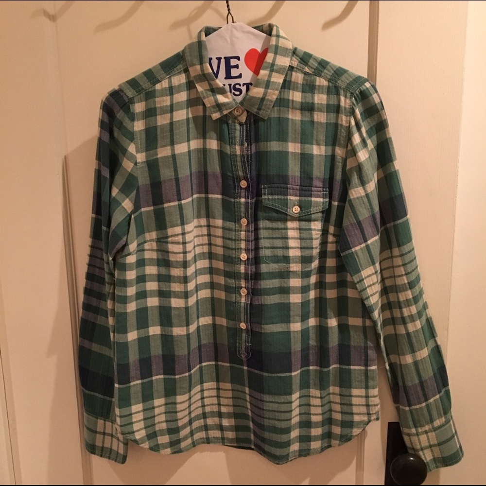 j. Crew just drycleaned plaid shirt