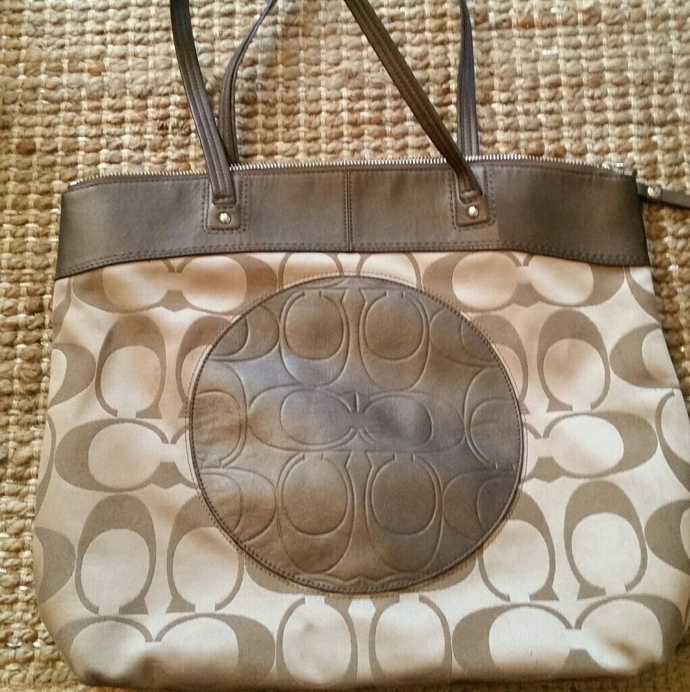 Brown/Tan Coach Tote