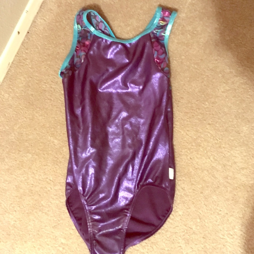 Child large Purple Gymnastics leotard.