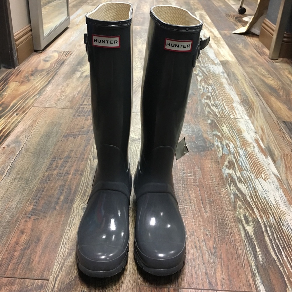 Gray Glossy Hunter Boots! - Picture 2 of 4