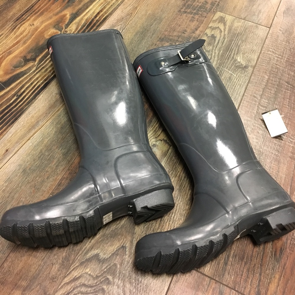 Gray Glossy Hunter Boots! - Picture 3 of 4