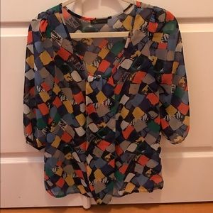 Swing front patterned blouse size small