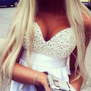 One teaspoon hand crafted pearl bodice mermaid top