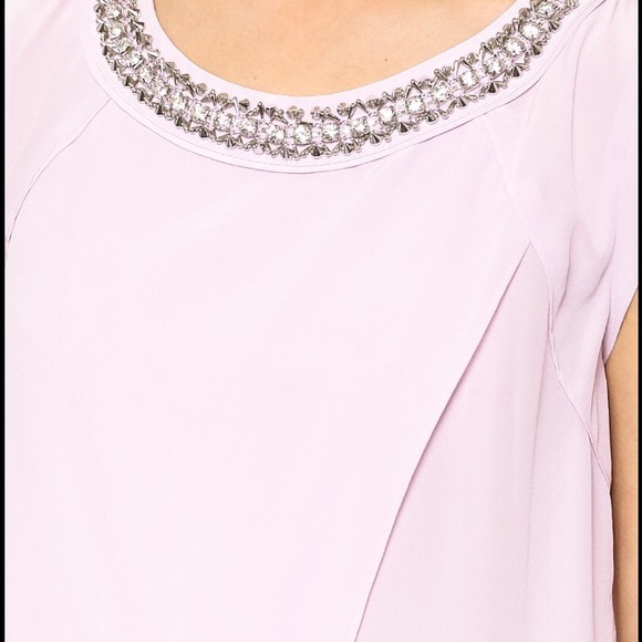 Rebecca Taylor Embellished Crossover Silk Top - Picture 3 of 4