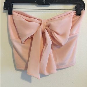 Pink BowTie Crop Top