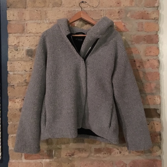 Zara Jackets & Blazers - Zara oversized gray fleece jacket