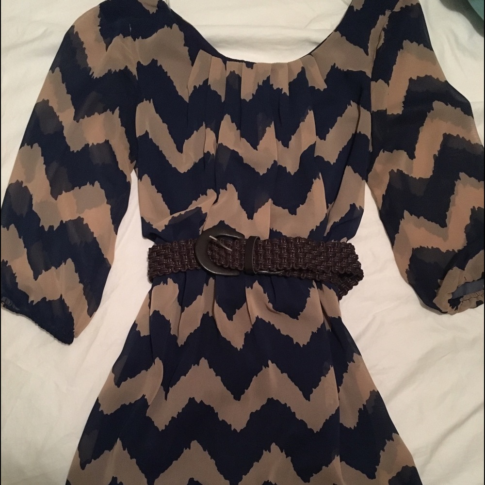 🚫Blue and tan dress🚫 SOLD
