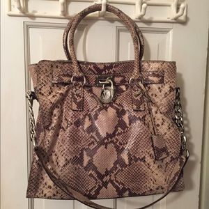Michael Kors Python/Snake Print Leather Purse