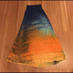 Hand-Dyed Tie Dye Hippie Boho Maxi Skirt
