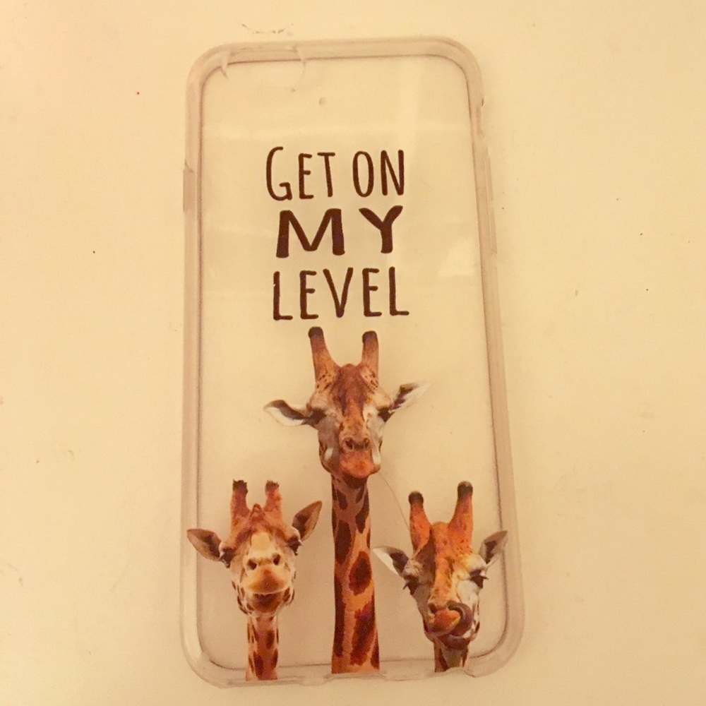 Get on my level clear giraffe iPhone 6/6s case