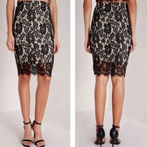 MISSGUIDED Black lace skirt