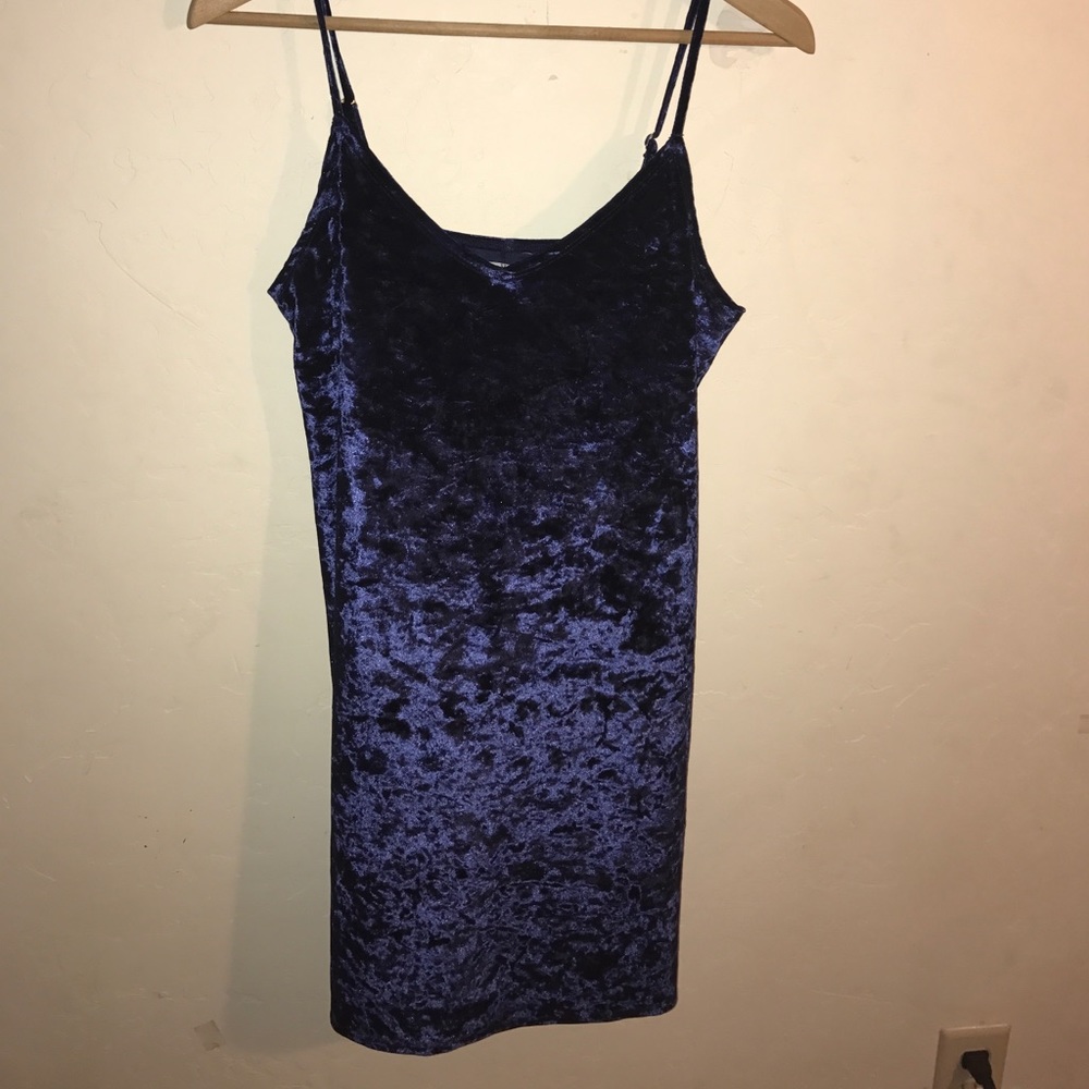 Hollister blue suede slip dress