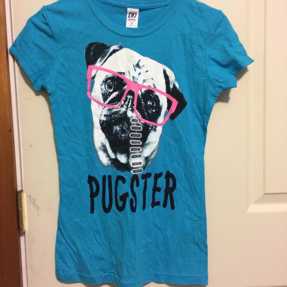 "Pugster" Blue Shirt
