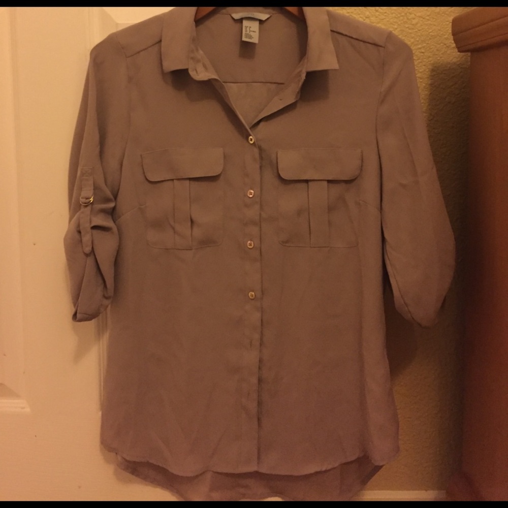 Tan button up NWOT