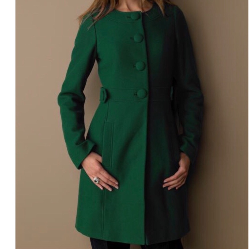 Banana Republic Collarless Green Coat