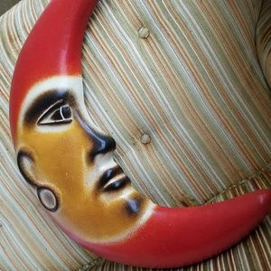 Ceramic Moon Face Wall Art