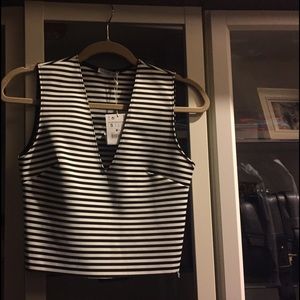 Zara black and white crop