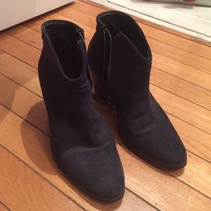 Barely worn navy suede ankle boots