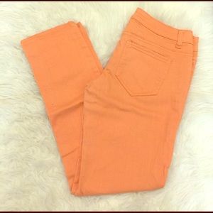 Orange skinny jeans