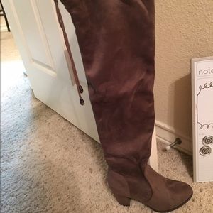 Size 8 Thigh High Boots Tan Suede