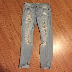 Abercrombie and Fitch distressed jeans.