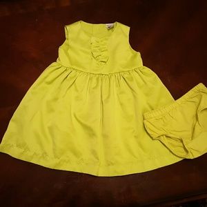 NEON green Carter's dress with matching bloomers.