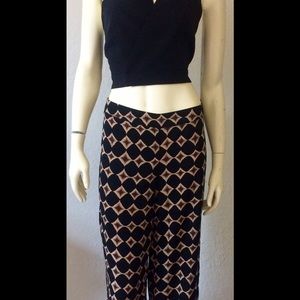 Diamond Print Wide Leg Pants