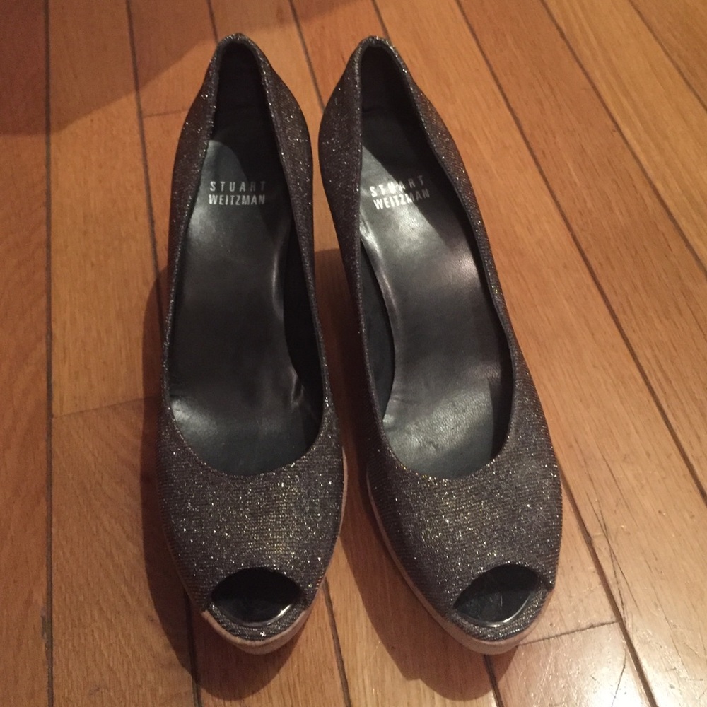 Stuart Weizmann platform silver heels