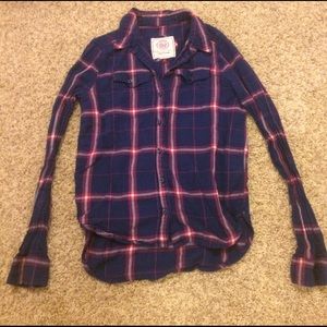 Navy and pink plaid flannel!