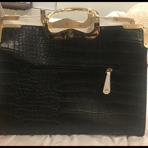 Faux leather tote
