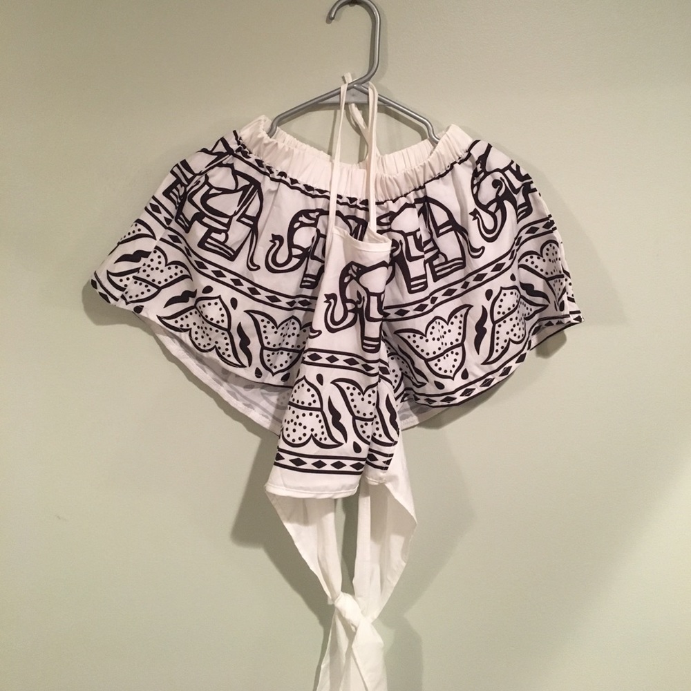 Elephant Print Two Piece Halter Set