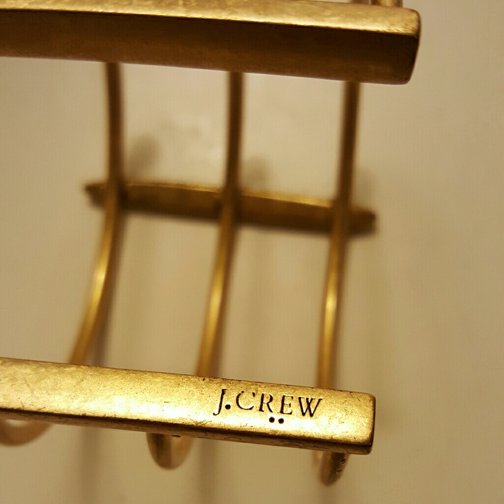 J. Crew Gold And Rhinestone Metal Cuff Bracelet