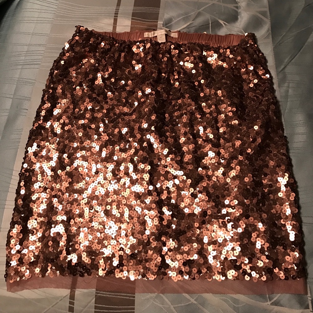 LC Lauren Conrad Bronze Sequin Skirt Sz M