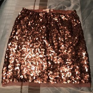 LC Lauren Conrad Bronze Sequin Skirt Sz M