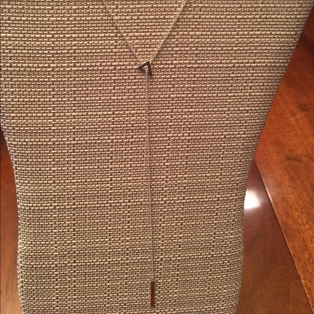 Silver Triangle Lariat Necklace